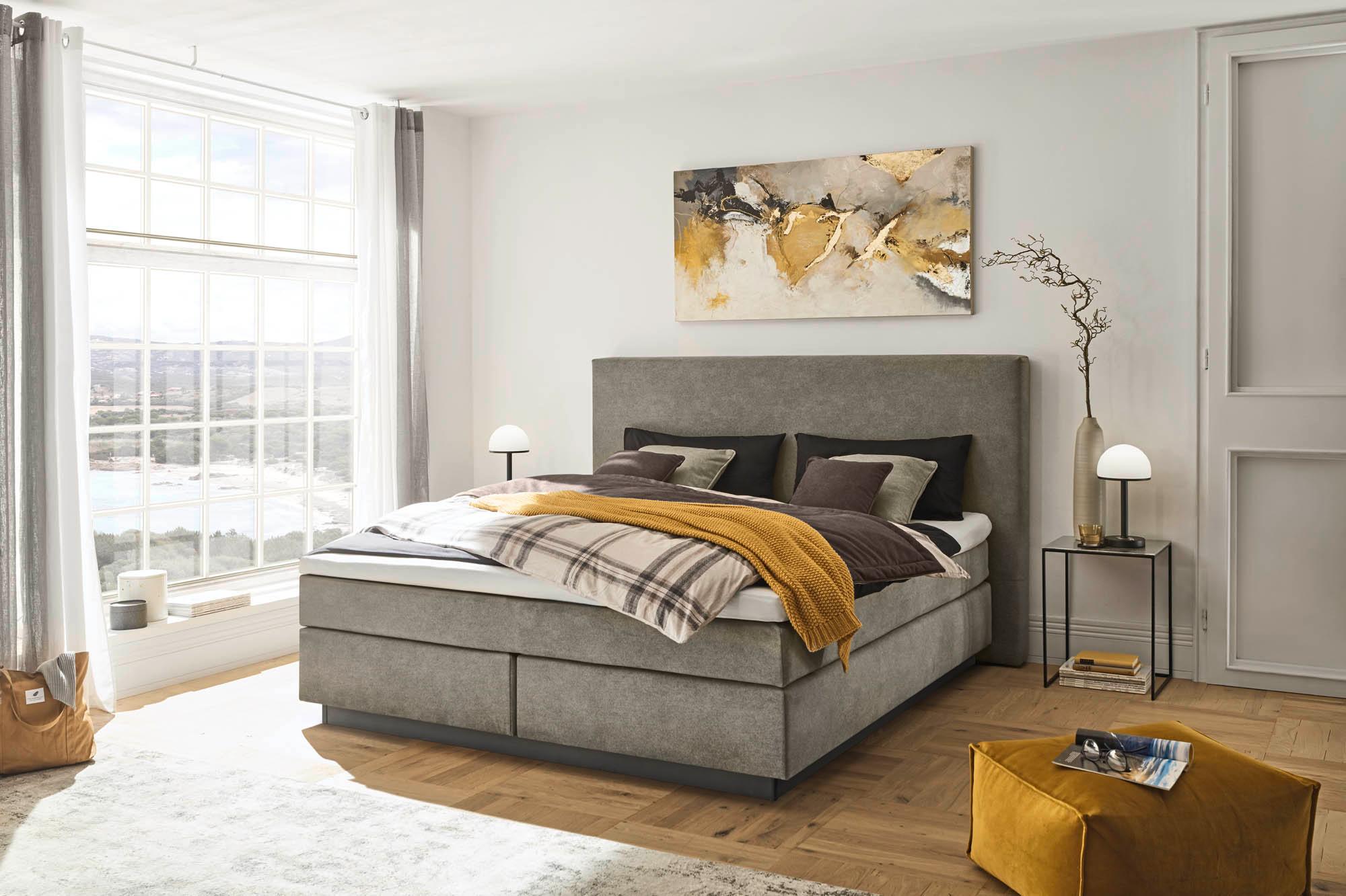 Boxspringbett in grau