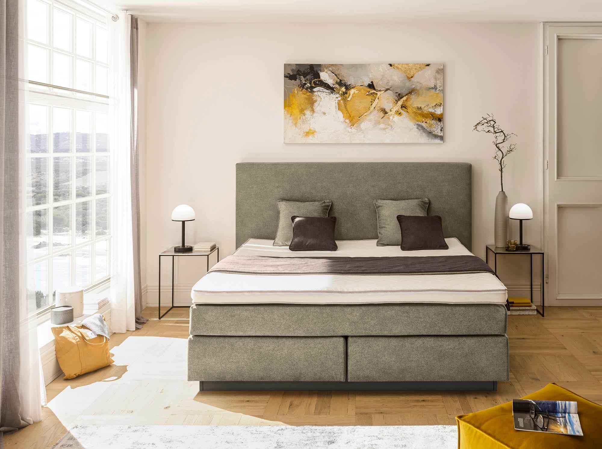 Boxspringbett in grau