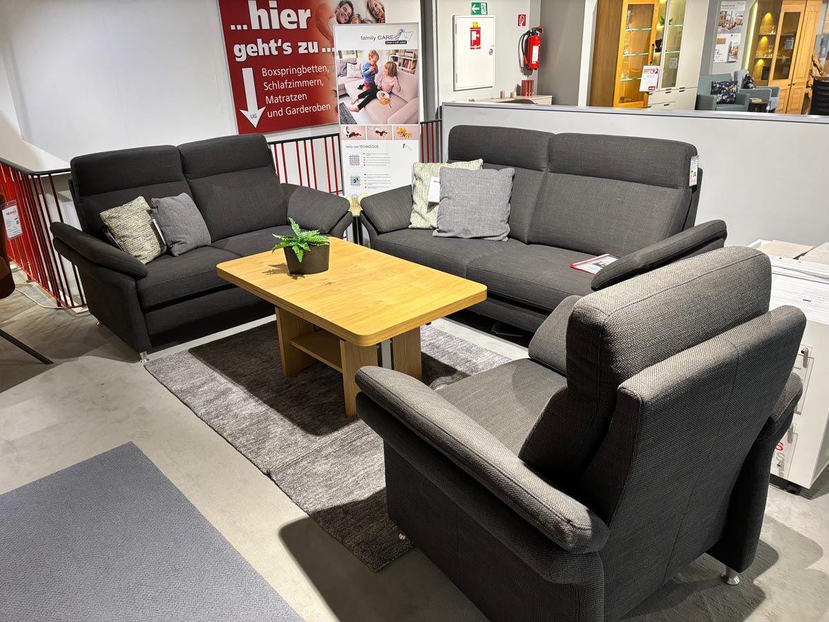 Polstergarnitur "Concept 3" Stoff: Picasso black.