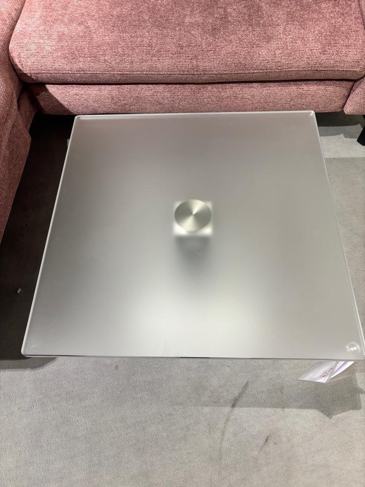 Beistelltisch "Rimini" Bodenplatte titian, Platte Optiwhite Satinato.