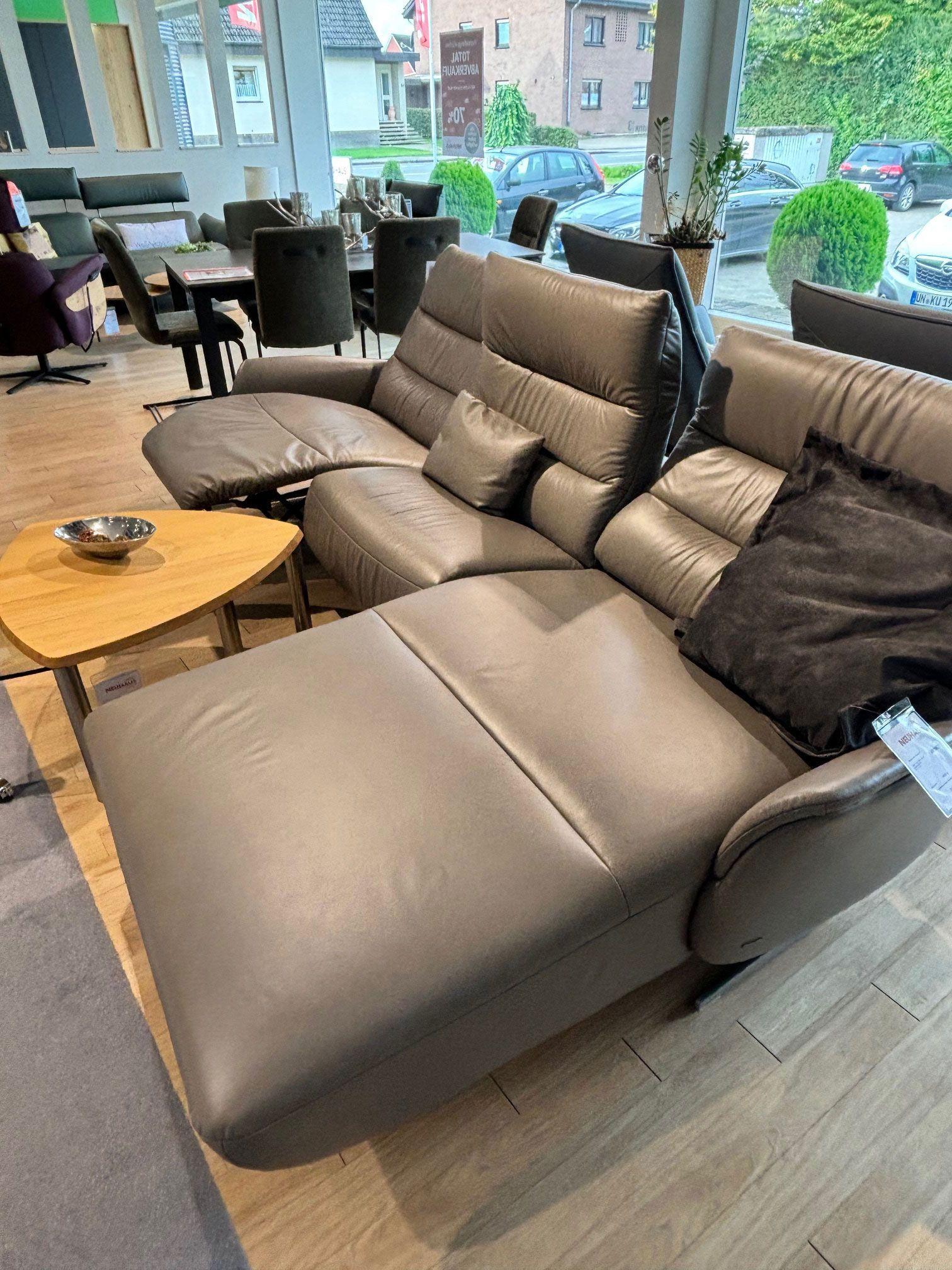 Eckgarnitur 4050 Leder: Soft-Nappa shadow.