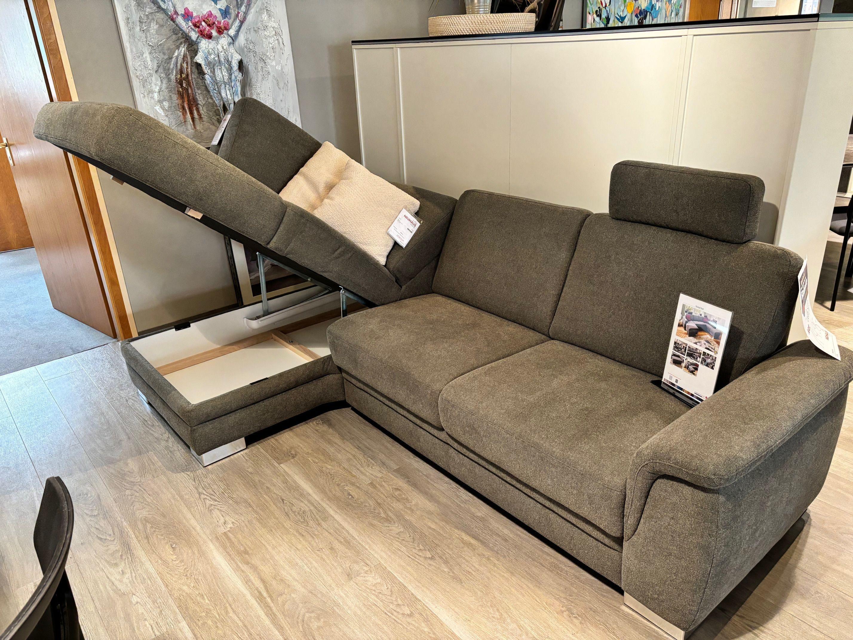 Eckgarnitur "Nell" Stoff: Free steel, Gr. 2