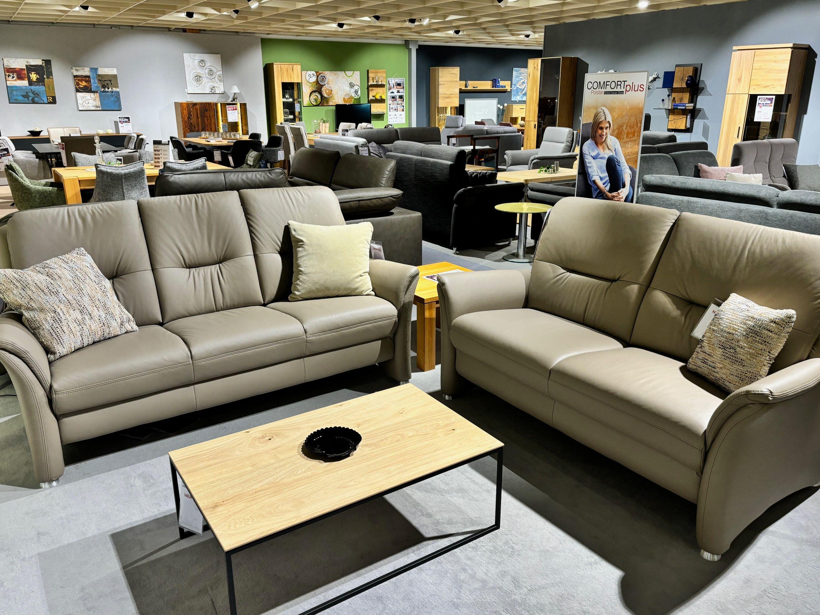 Polstergarnitur Loris Leder: Vivre artischocke, Gr. 120.