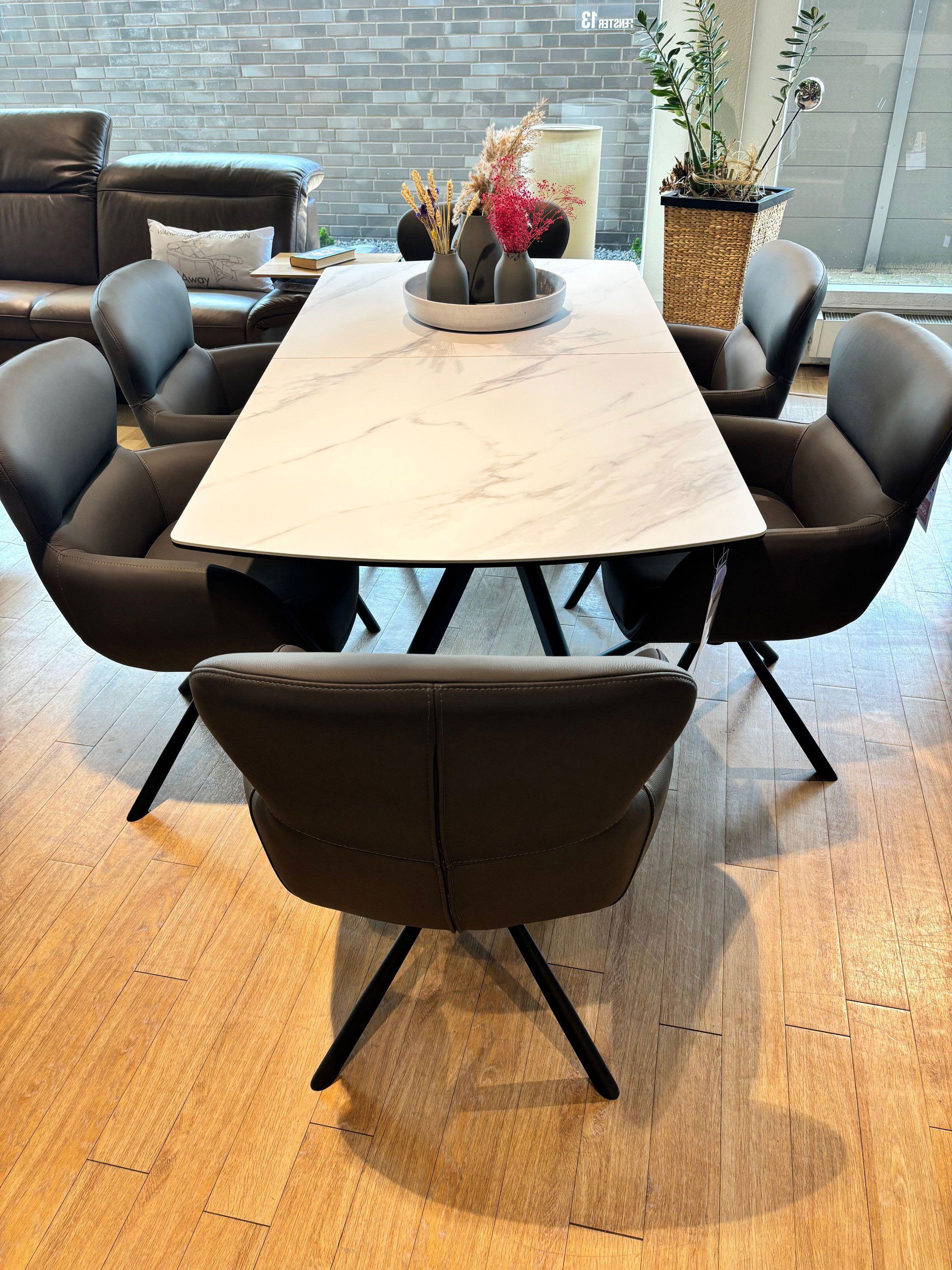 Sesselgruppe „Coventry“  mit Armlehnen, Leder: Anthrazit.