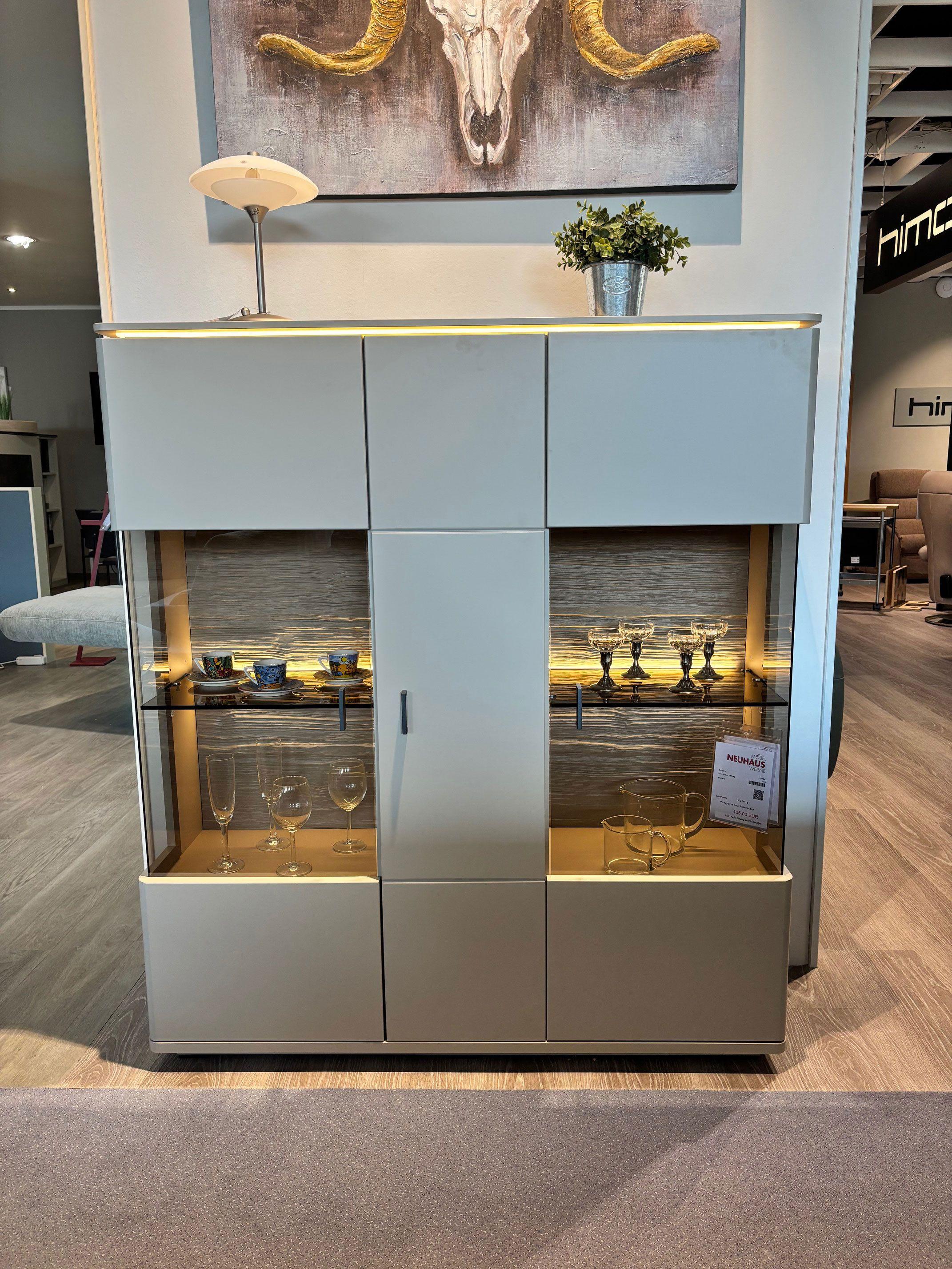 Highboard "Torrent"  Front: Basalt Membran verpresst NB, Korpus: Basalt Melamin NB.