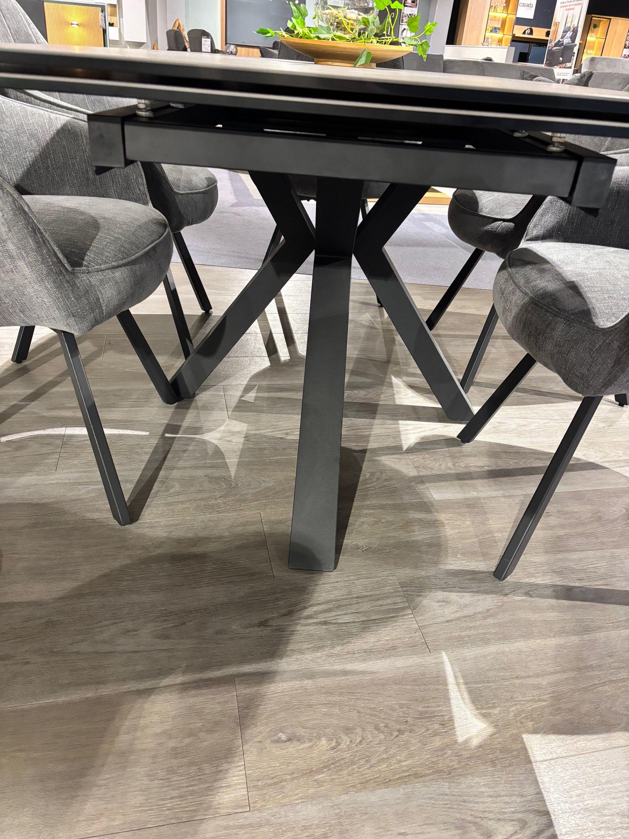 Esstisch "Nagano"  160 x 90 cm, Stirnauszug 80 cm auf 240 cm.