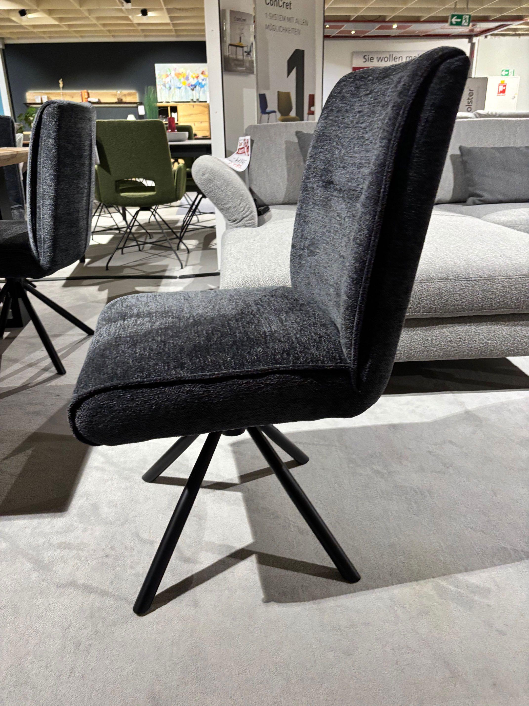 Stuhlgruppe „Delane“  Bezug: Strukturgewebe Anthrazit.